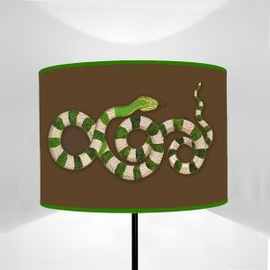 Paralume Fauna Serpente Verde fondo Marrone