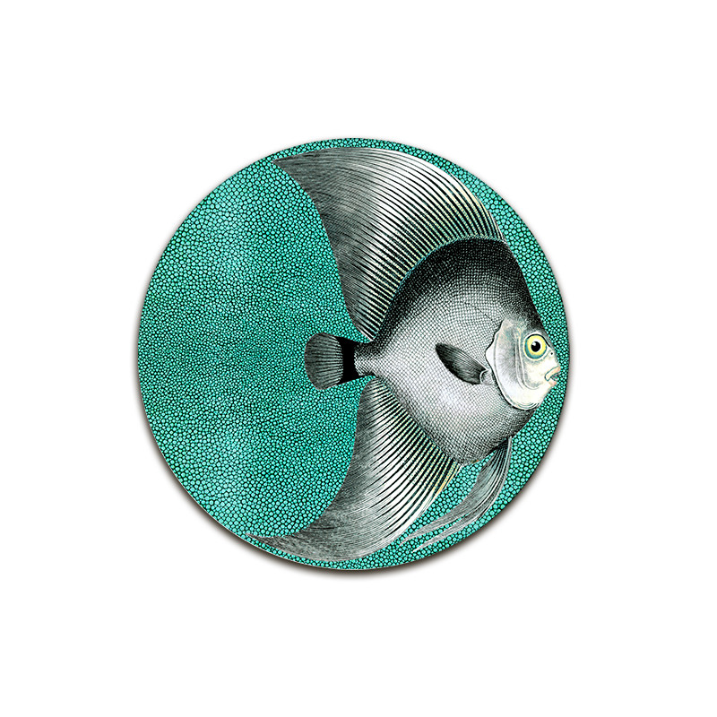 Shagreen Pesci Sottobicchiere Rotondo - Ø cm 9,5