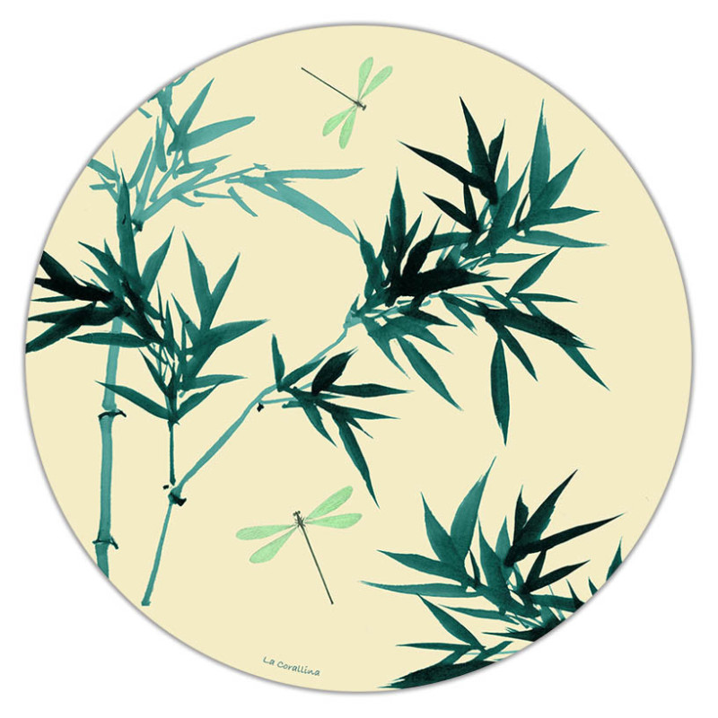 Flores Bamboo Round Placemat Model 02