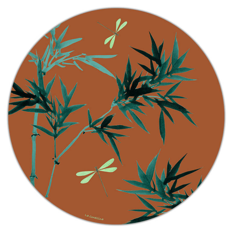 Flores Bamboo Round Placemat Model 04