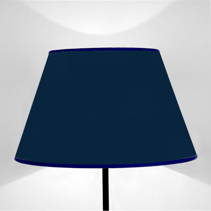 Lampshade truncated cone printed on canvas design Plain Blu