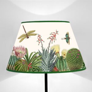 Paralume tronco di cono stampato su tela disegno Flora Cactus