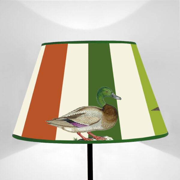 Lampshade truncated cone  Ducks design on multicolored stripes