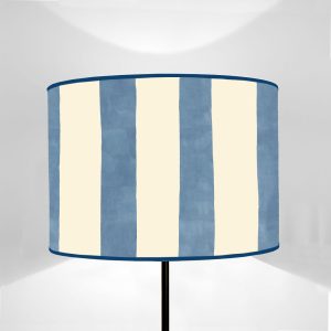 Cylindrical lampshade, printed on canvas, with Colored Stripes design Avio