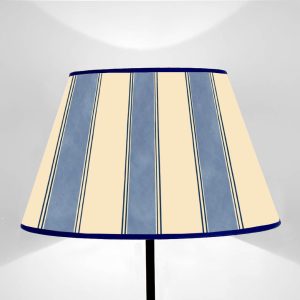 Truncated cone lampshade Lines Avio and Navy Blue wallpaper