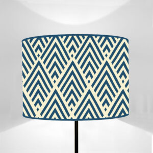 Cylinder lampshade LB Blue and Sulfur Yellow
