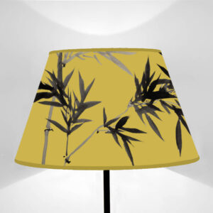 Lampshade Truncated cone Olive Ocher Bamboo