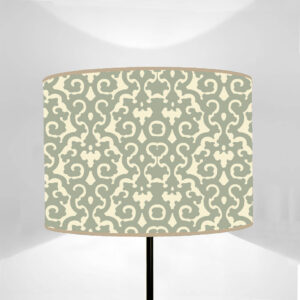 Cylinder Lampshade Glaucous Green Arabesque