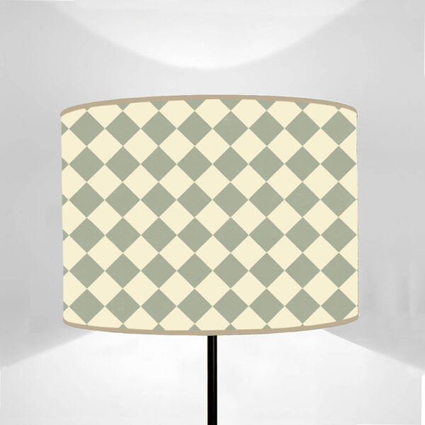 Geo Rombi Glaucous Green Cylinder Lampshade