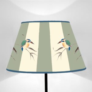 Truncated Cone Lampshade Fauna Kingfisher on Glaucus Stripes